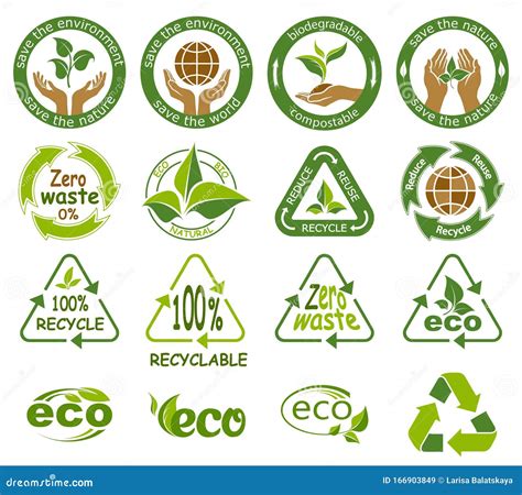 Ecology Icons Symbols Of Nature Conservation And Environmental