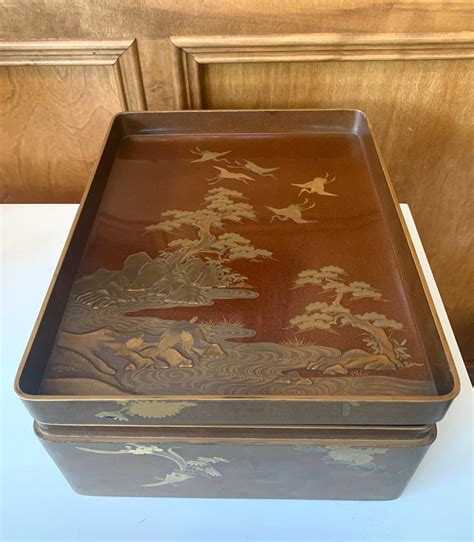 Japanese Lacquer Ryoshibako Document Box Meiji Period