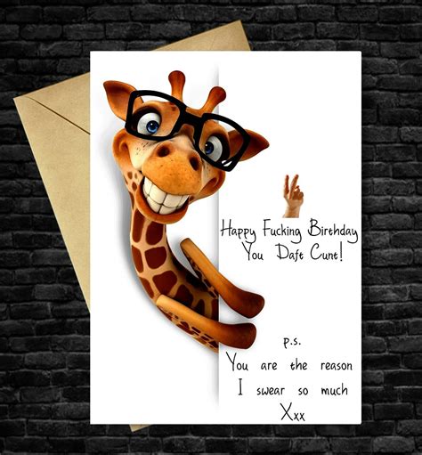 Funny Birthday Card Joke Rude Cheeky Humorous Dad Mum Friend Wife Sister Uncle Ebay