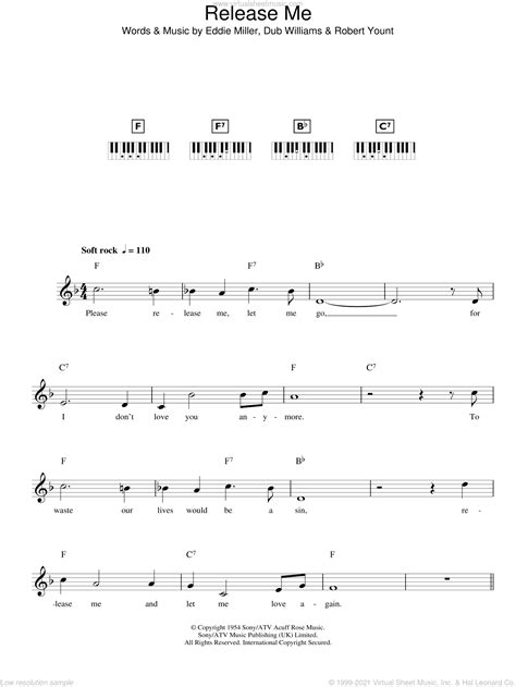 Her lips are warm while yours are cold. Humperdinck - Release Me sheet music for piano solo ...
