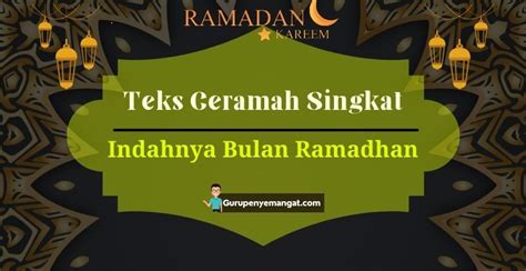 Teks Ceramah Singkat Tentang Indahnya Bulan Ramadhan Cocok Untuk