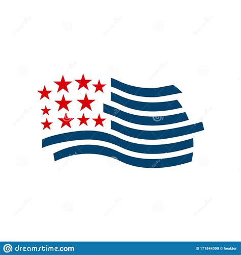 Custom Usa American Star And Stripes Us Flag Logo Design Elements