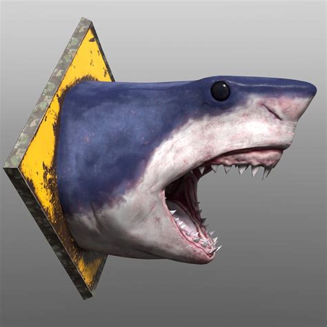 3d Model Low Poly Shark Head Cgtrader