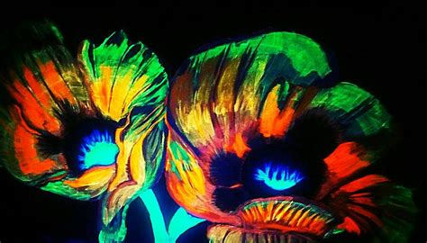 Blacklight Poppies Painting By Lauren Roland Pixels