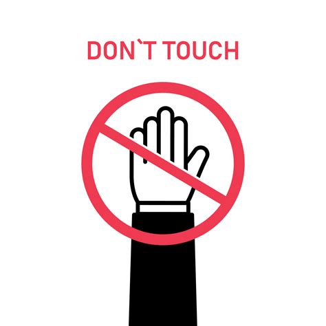 Prohibition Sign Do Not Touch Hand Icon Concept No Contact