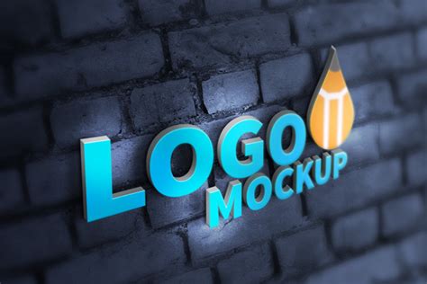 realistic  logo mockup psd graphicsfuel