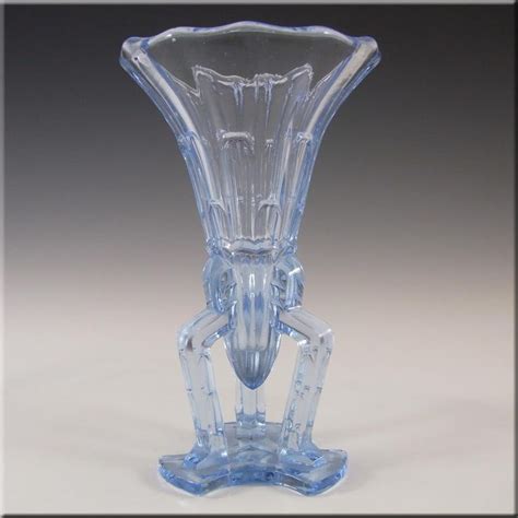 stunning 1930 s czech art deco blue glass rocket vase £20 00 art deco glass deco blue blue