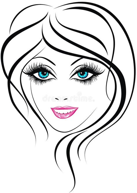 Beauty Girl Face Vector Illustration Stock Vector Illustration Of