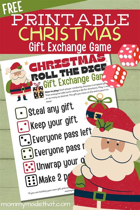 Super Cute Printable Christmas T Exchange Game