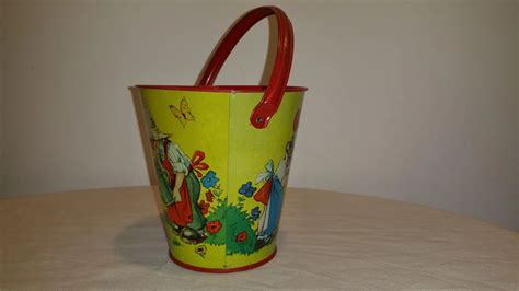 Vintage Germany Us Zone Tin Toy Bucket 1950 Marked Kleim Devoted To