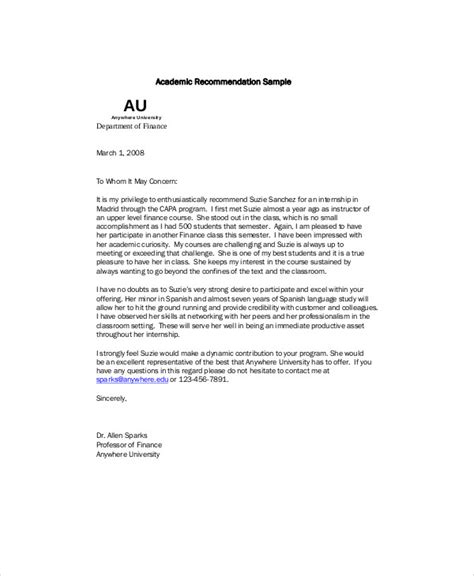 Free 9 Sample Recommendation Letter From Professor In Pdf
