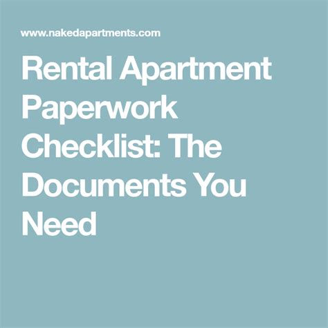 Rental Apartment Paperwork Checklist The Documents You Need Apartments