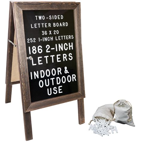 Large Wooden A-Frame Sidewalk Sign 36x20 Felt Letter Board w/ Changeable Letters - EGP-HD-0084 ...