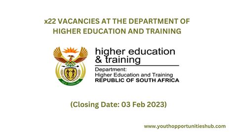 X22 Vacancies At The Department Of Higher Education And Training