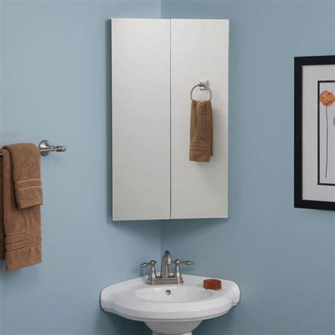 Camargo Stainless Steel Corner Medicine Cabinet With Mirror Bathroom