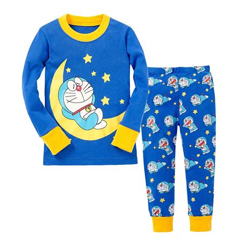 Kids Doraemon Pajamas Cartoon Animation Pijamas Boy Doraemon Pyjamas