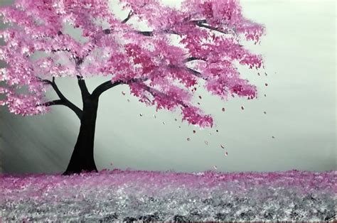 Majestic Blossom Tree Cherry Blossom Painting Tree Drawing Tree