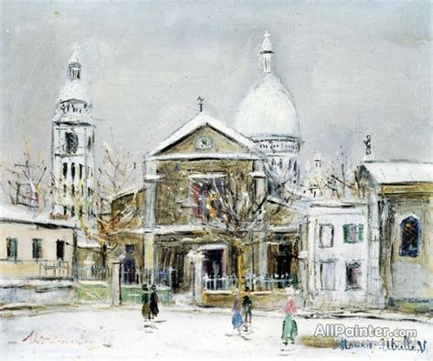 Maurice Utrillo Place Saint Pierre In Montmartre With Sacre Coeur In