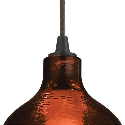 Elk Lighting 10571 1 Hammered Glass Mini Pendant Oil Rubbed Bronze Ebay