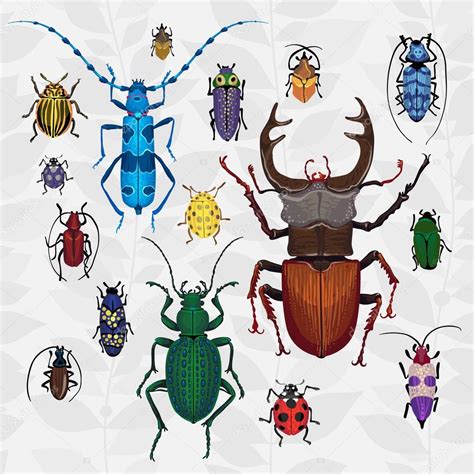 Download Bright Set With Colorful Bugs — Stock