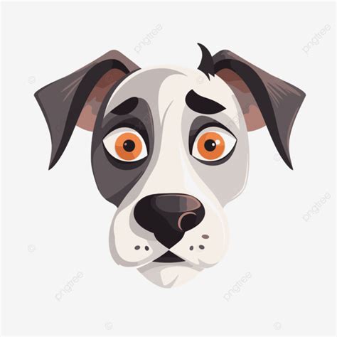 Muka Anjing Vektor Stiker Clipart Kepala Anjing Kartun Dengan Mata