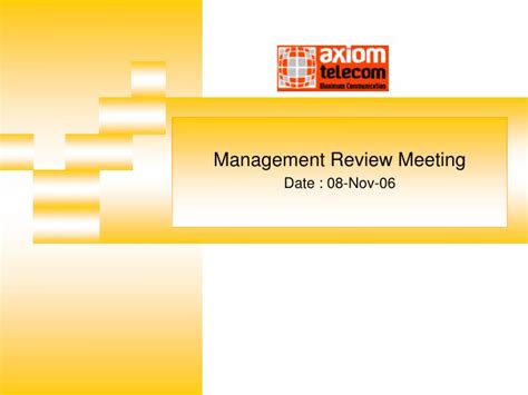 Iso 9001 Management Review Meeting Presentation Sample Smartlimfa