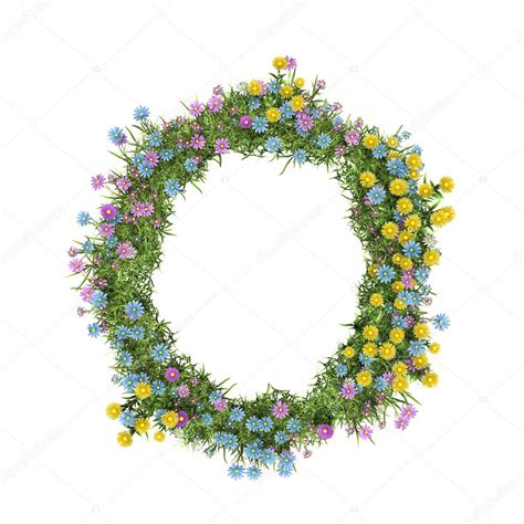 Letter O Flower Letter O Flower Alphabet Isolated On White — Stock