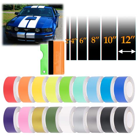Buy Free Tool Kit 8 Wide 25ft Long Matte Black Racing Stripes Vinyl
