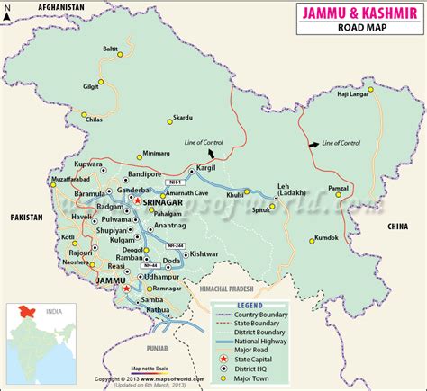 Jammu And Kashmir Road Map