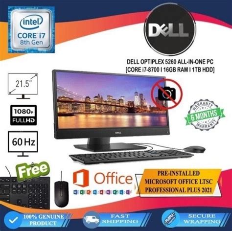 Dell Optiplex 5260 Business Edition All In One Pc Core I7 8700 16gb