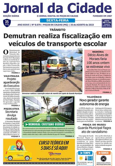 Jornal Da Cidade 25 De Agosto De 2023 Jornal Da Cidade Notícias De Poços De Caldas E Região
