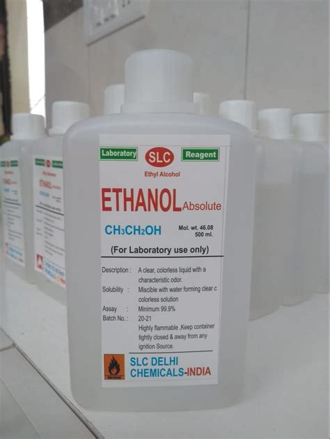Transparent Ethanol Industrial Chemical Grade Standard Ar 500 Ml Rs