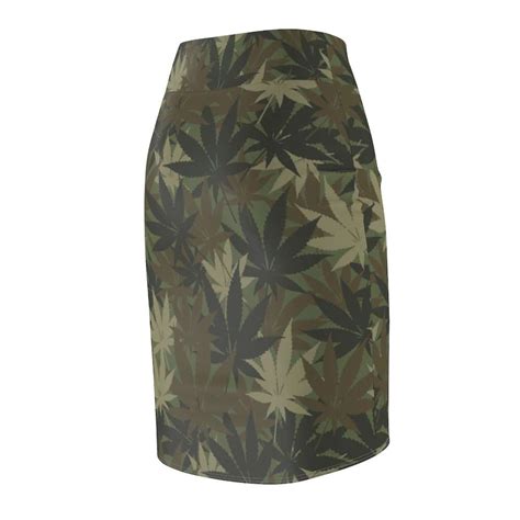 Hemp Camo Pencil Skirt Rasta Gear Shop Cannabis Camouflage