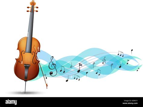 Cello And Music Notes In Background Illustration Stock Vector Art