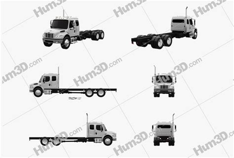 Freightliner M2 Extended Cab Chassis Truck 3 Axle 2020 Blueprint