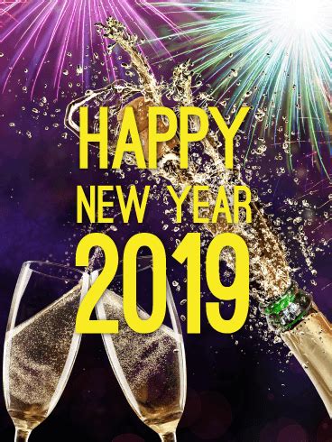 Some of the great humans have said some words about the new year. Cheers!! Happy New Year Card 2019 | Birthday & Greeting ...