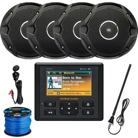 Marine Audio Amfm Usb Bluetooth Waterproof Stereo 4 X 65 Dual Cone