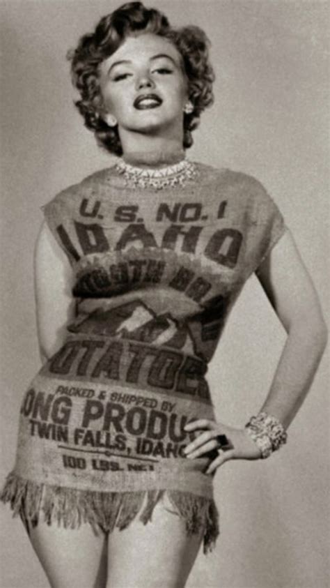 posing in a burlap potato sack dress~1951 sack dress fashion sex symbol