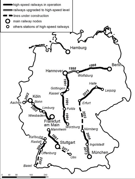 The High Speed Railway Network In France Left And Germany Right In