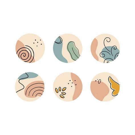 Premium Vector | Round icons for eternal stories in social networks. an