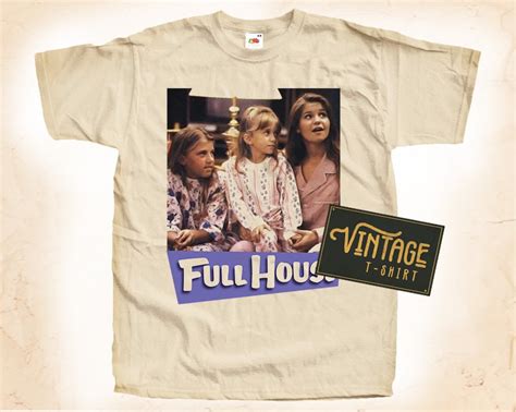 Full House Tshirt Vintage Natural Color Mens Tshirt Dtg Etsy