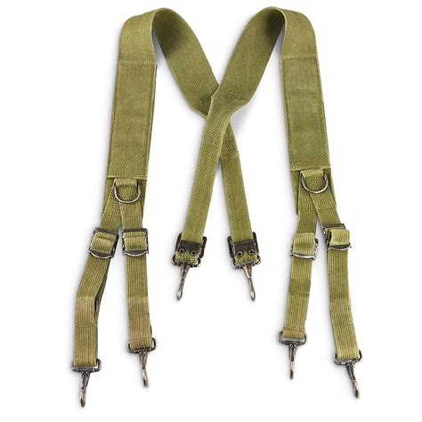 Used Us Military Wwii M44 Suspenders Dark Khaki 203380 Military