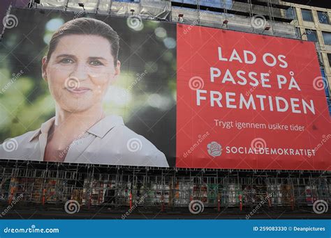 danish prime minister mette frederisken`s election billboard editorial image image of eurpa