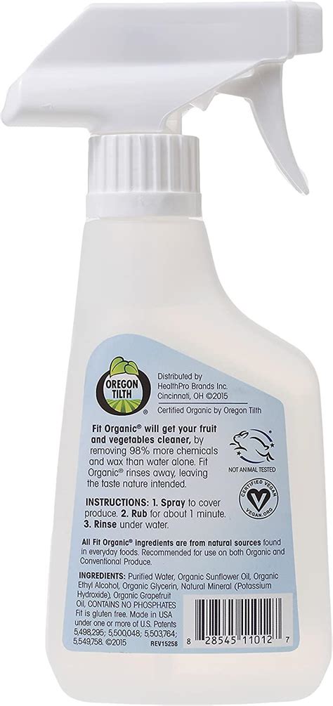 Fit Organic Produce Wash 12 Oz Spray Fruit And Vegetable Wash