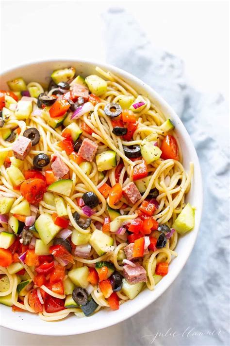The Best Spaghetti Salad With Easy Homemade Dressing Julie Blanner