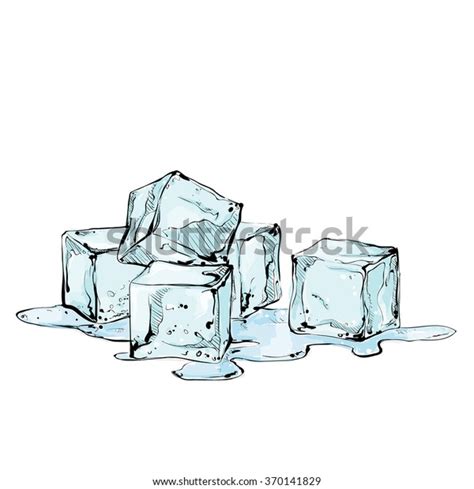 Hand Drawn Ice Cubes Vector Illustration Stock Vector Royalty Free