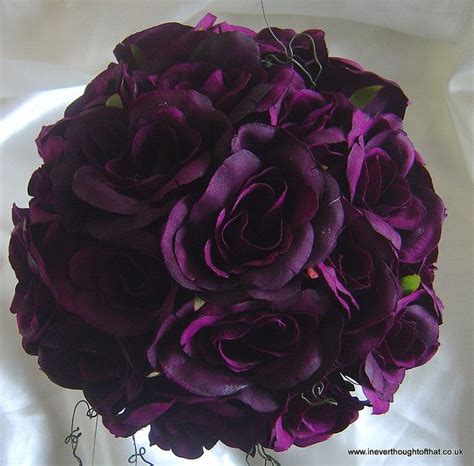 Deep Plum Rose Bouquet Rose Bouquet Deep Purple Wedding Wedding Flowers