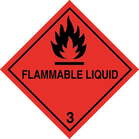 Class 3 Flammable Liquid Label Dangerous Goods