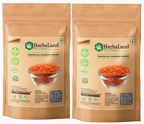 Herbsland 100 Pure And Natural Masoor Dal Facewash Powder For Skin