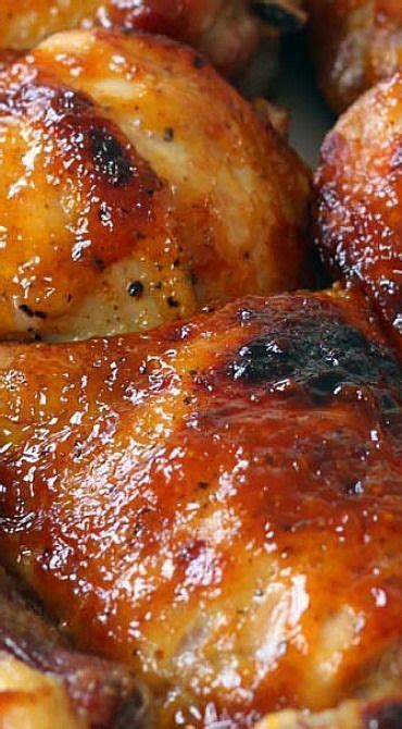 Take 6 chicken thighs and put them in a bowl. Two Ingredient Crispy Oven Baked BBQ Chicken | Recipe ...